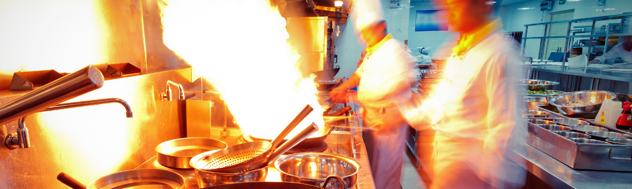 fire in the restaurant kitchen style=